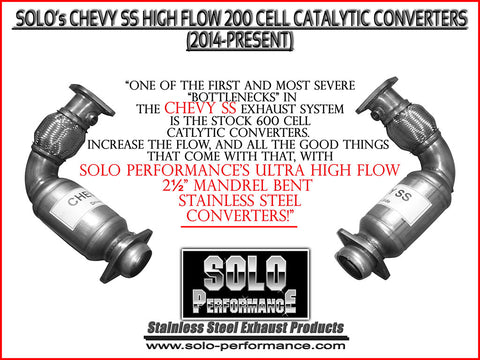 Solo High Flow Converters 14-17 Chevy SS