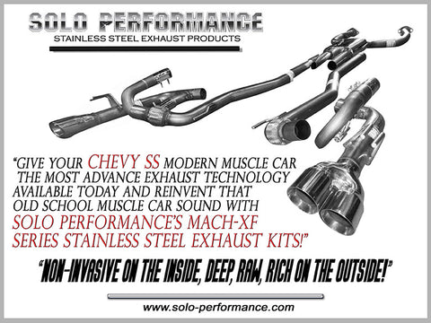 Solo Mach-XF Shorty Exhaust Kit 14-17 Chevy SS