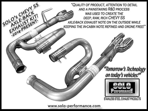 Solo Axle Back Exhaust Kit 14-17 Chevy SS